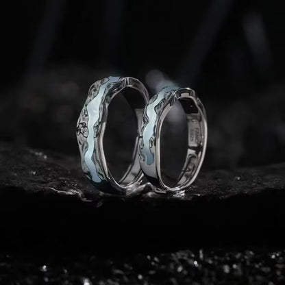 Lunar Wave Glow Adjustable Ring (Ocean Serenity Collection)